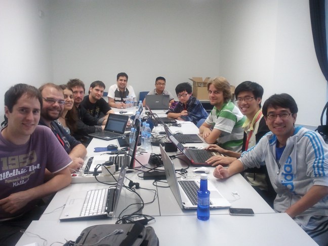 From left to right: Haritz Arzelus, Rubén Pérez Ramón, Carmen Magariños, Igor Jauk, Agustín Alonso, Daniel Erro (the first project leader), Jianpei Ye, Xin Wang, Martin Sulír, me and Xiaohai Tian