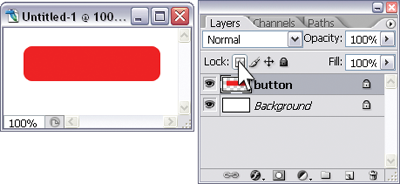 Locking transparent pixels