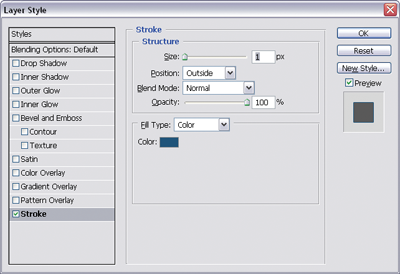 Adding an outline to a button by changing its stroke options