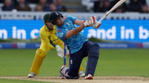 England batter Liam Livingstone plays a shot