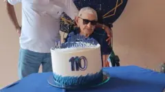 João Marinho Neto celebrating his 110 birthday