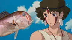 新種の深海魚の顔のもようと、「もののけ姫」の登場人物サンの化粧が似ている