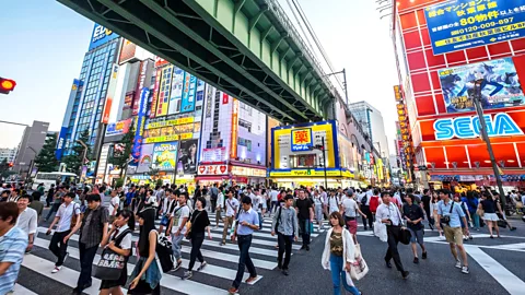 Urbanmyth/Alamy Busy foot traffic in the eclectic Akihabara district, home to many maid cafes (Credit: Urbanmyth/Alamy)