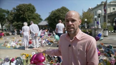 Will Vernon at memorial site in Southport