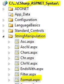 CS Syntax String Manipulation Format
