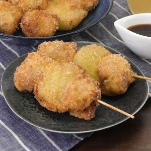 「豚肉と玉ねぎの串揚げ」のレシピ動画