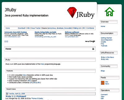 JRubyのサイト