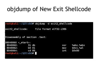 objdump of New Exit Shellcode
 