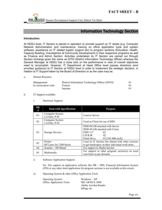 Internship Report on IT support to MIS at NCHD