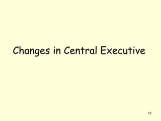 Changes in Central Executive
12
 