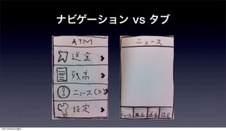 ナビゲーション vs タブ




12年12月25日火曜日
 