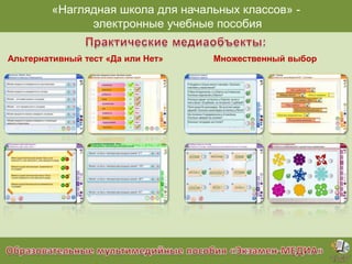 «Наглядная школа для начальных классов» электронные учебные пособия
Альтернативный тест «Да или Нет»

Множественный выбор

 