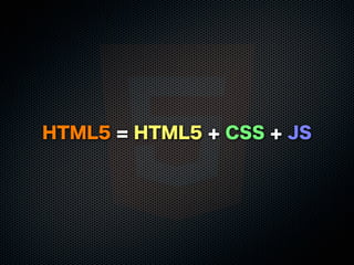 HTML5 = HTML5 + CSS + JS

 