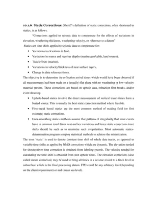 2 d and 3d land seismic data acquisition and seismic data processing