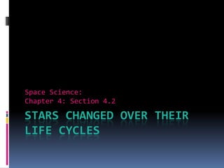 Stars changed over their life cyclesSpace Science:Chapter 4: Section 4.2