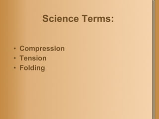 Science Terms:   Compression Tension Folding 