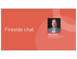 Fireside chat
Matt Graves
VP of Enterprise Data & Analytics
GCI Communication Corp
 