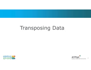Transposing Data
17
 