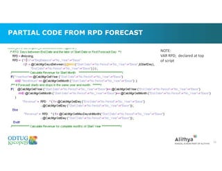PARTIAL CODE FROM RPD FORECAST
53
NOTE:
VAR RPD; declared at top
of script
 