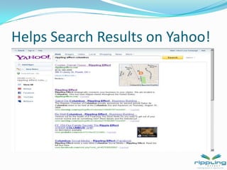 Action Items	Do a Web search for your Company to see what sites appearDo a web search for keywords to see where your company ranks (to find these keyword you can go to Google adwords)Find your highest competitor and do the same searches to find out what they are doing