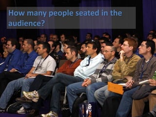 How many people seated in the
audience?
 