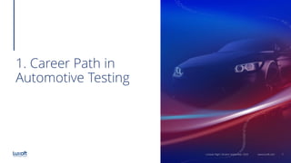 7www.luxoft.com
1. Career Path in
Automotive Testing
LoGeek Night Ukraine September 2020
 