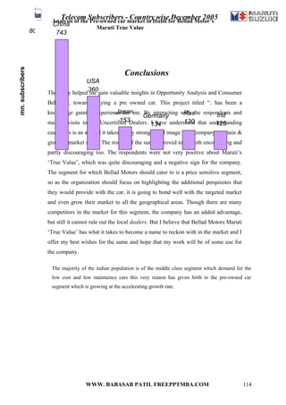 A project report on analysis of the pre owned car market in hublli of true value