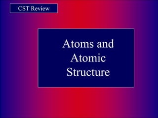 CST Review
Atoms and
Atomic
Structure
 