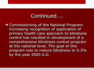 Blindness Lecture