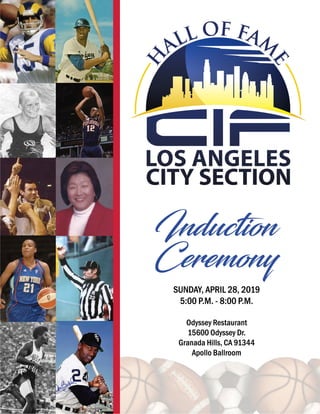 HALL OF FAME INDUCTION CEREMONY APRIL 28, 2019
1
 