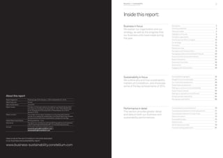 Business and sustainability
performance report 2014
Business and sustainability
performance report 20142 3
Heading1 Insidethisreport:
Business in focus
We explain our organization and our
strategy, as well as the progress that
our business units have made during
the year.
Key figures 2
Infinite possibilities 3
Value we create 4
Highlights of the year 6
Company organization 8
Chief Executive Officer insights 10
Our strategy 12
Innovation 15
Market overview 16
Aerospace and Transportation 18
Packaging and Automotive Rolled Products 20
Automotive Structures and Industry 22
Board of Directors 24
Executive Committee 26
Governance 28
Engaging with stakeholders 30
Sustainability in focus
We outline why and how sustainability
matters at Constellium, and showcase
some of the key achievements of 2014.
Sustainability highlights 32
Altogether more sustainable 34
Our materiality assessment 36
Stakeholder perspectives 39
Making our products more sustainable 42
Supporting our people 50
Making our operations more efficient 58
Doing business responsibly 64
Managing sustainability 68
Performance in detail
This section provides greater detail
and data on both our business and
sustainability performances.
Consolidated income statement 70
Consolidated statement of financial position 71
Consolidated statement of cash flows 72
Share information 73
Sustainability data 74
Memberships 77
GRI G4 disclosure index 78
Forward-looking statements 81
About this report
Reporting period Financial year 2014 (January 1, 2014 to December 31, 2014)
Reporting cycle Annual
Date of publication June 2015
Report scope The data or financials relate to Constellium worldwide falling within
the scope of consolidation at December 31, 2014. Wise Metals data
is not included since the acquisition of Wise Metals occurred on
January 5, 2015.
Report content The content of this report is based on our business data and the
results of our dialog with stakeholders, the Global Reporting Initiative
G4 requirements and other sustainability ratings and rankings.
Global Reporting Initiative GRI G4 guidelines – Core
Assurance The report is in compliance with the GRI G4 guidelines and maintains
code of reporting as advised by GRI. It is not externally assured.
Contact For further information please contact:
communications@constellium.com or
sustainability@constellium.com
Have a look at the new Constellium microsite dedicated
to our business and sustainability report:
www.business-sustainability.constellium.com
 