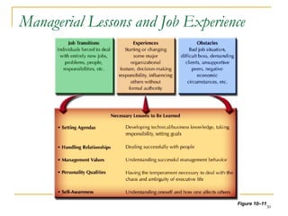 Managerial Lessons and Job Experience Figure 10 –11 