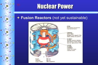 Nuclear Power Fusion Reactors  (not yet sustainable) 