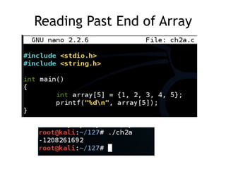 Reading Past End of Array
 