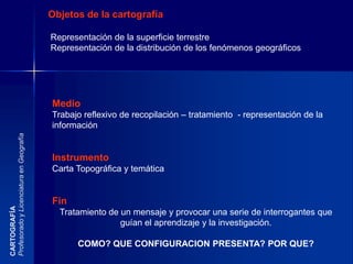  Interpretar, usar y diseñar cartas temáticas como medio de expresión espacial de los estudios geográficos.