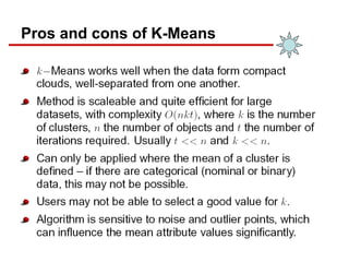 Pros and cons of K-Means
 