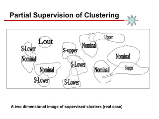 A two dimensional image of supervised clusters (real case)
Partial Supervision of Clustering
 