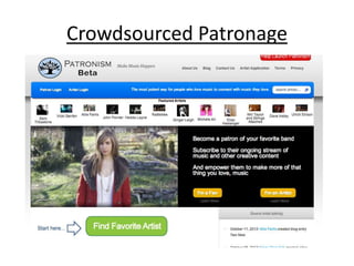 Crowdsourced Patronage
 