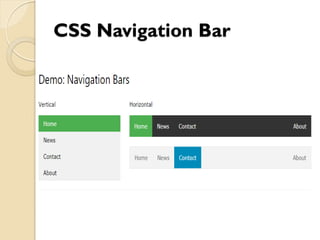 CSS Navigation Bar
 