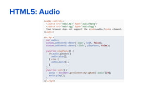 HTML5: Audio
 