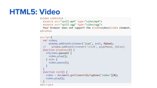 HTML5: Video
 