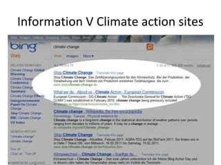 Information V Climate action sites
 