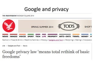 Google and privacy
 