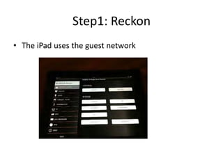 Step1: Reckon
• The iPad uses the guest network
 