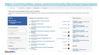 © 2016 Cisco and/or its affiliates. All rights reserved. Cisco PublicPresentation ID
https://communities.cisco.com/community/developer/openstack
23
 