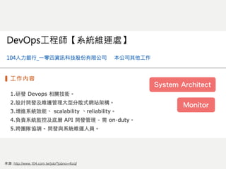 來源: http://www.104.com.tw/job/?jobno=4izqf
System Architect
Monitor
 