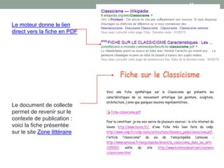 Dans les Instructions Officielles
• Dès la 6ème : les concepts qui fondent le fonctionnement d’un
thésaurus abordés dans les programmes scolaires de
français.
« Mise en réseau de mots (groupements par champ lexical et
par champ sémantique) et maitrise de leur classement par
degré d’intensité et de généralité »
« Analyse du sens des mots : polysémie et synonymie,
catégorisations (termes génériques/termes spécifiques), (…) »
(Conseil Supérieur des Programmes. Projets de programmes pour les cycles 2,
3, 4. Septembre 2015)
• A partir de la 4ème-3ème, parfois, dès la 5ème : l'étude du
thésaurus, aux côtés d’autres outils et méthodes, préconisée
dans les progressions des apprentissages info-
documentaires.
 