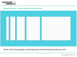 Material Design – Across Platform & Device Sizes
Quelle: http://www.google.com/design/spec/material-design/introduction.html
www.digitaler-umbruch.de
 