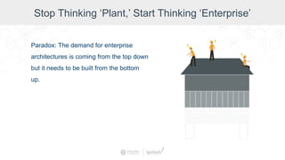 Stop Thinking ‘Plant,’ Start Thinking ‘Enterprise’
Paradox: The demand for enterprise
architectures is coming from the top down
but it needs to be built from the bottom
up.
 