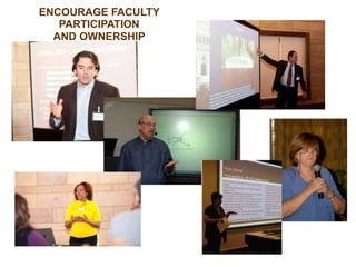 ENCOURAGE FACULTY
PARTICIPATION
AND OWNERSHIP
 